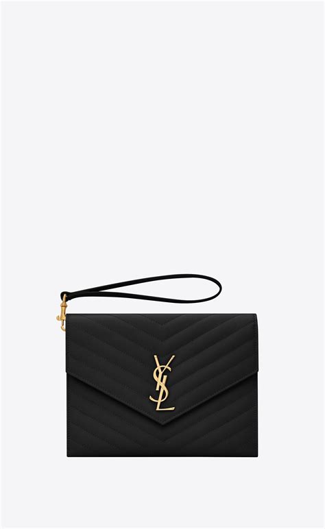 monogram quilted leather clutch ysl|buy YSL clutch online.